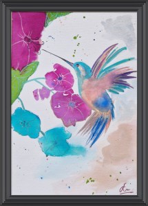 Cadre peinture aquarelle exposition Blois tableau cadeau fait main