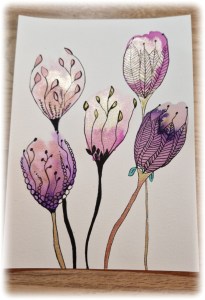 Carte voeux aquarelle et posca - fait main - EXPOSITION TABLEAU PEINTURE AQUARELLE BLOIS cadeau