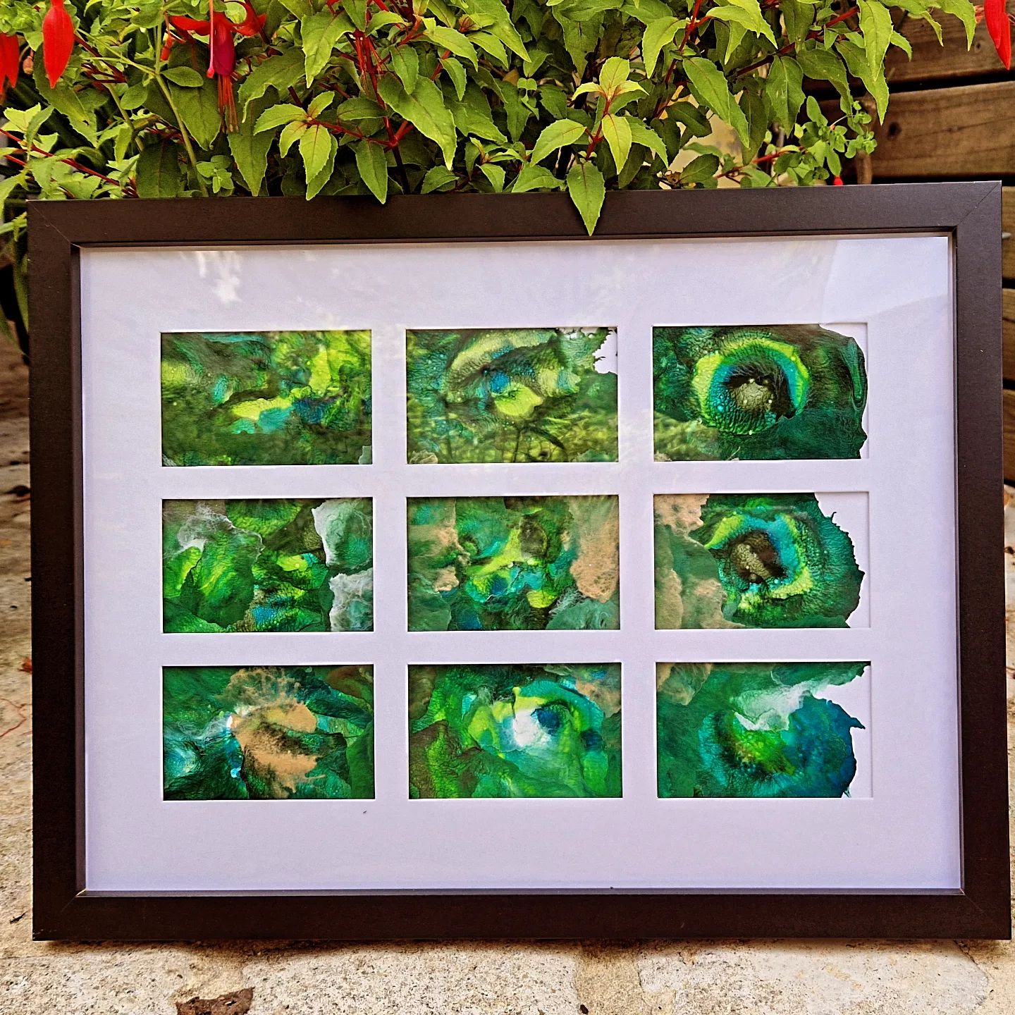 Cadre peinture pouring - exposition Blois - tableau - cadeau - fait main