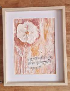 Cadre peinture acrylique collage et texture - exposition - Blois - tableau - cadeau fait main