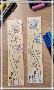 Marque page - aquarelle et posca - cadeau - fait main - Blois