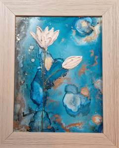 Cadre peinture a l'alcool et texture 24x30 cm 6 EXPOSITION BLOIS - tableau - cadeau fait main