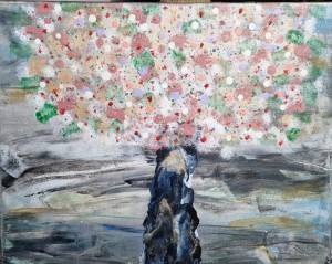 Tableau pouring et acrylique - exposition Blois - cadeau - fait main