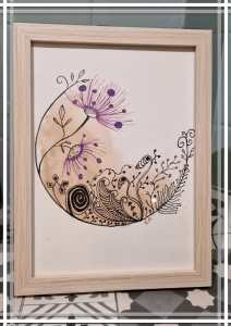 Cadre aquarelle et posca 13x18 cm BLOIS TABLEAU EXPOSITION, cadeau, fait main