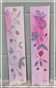 Marques pages - aquarelle et posca - fait main - cadeau - blois