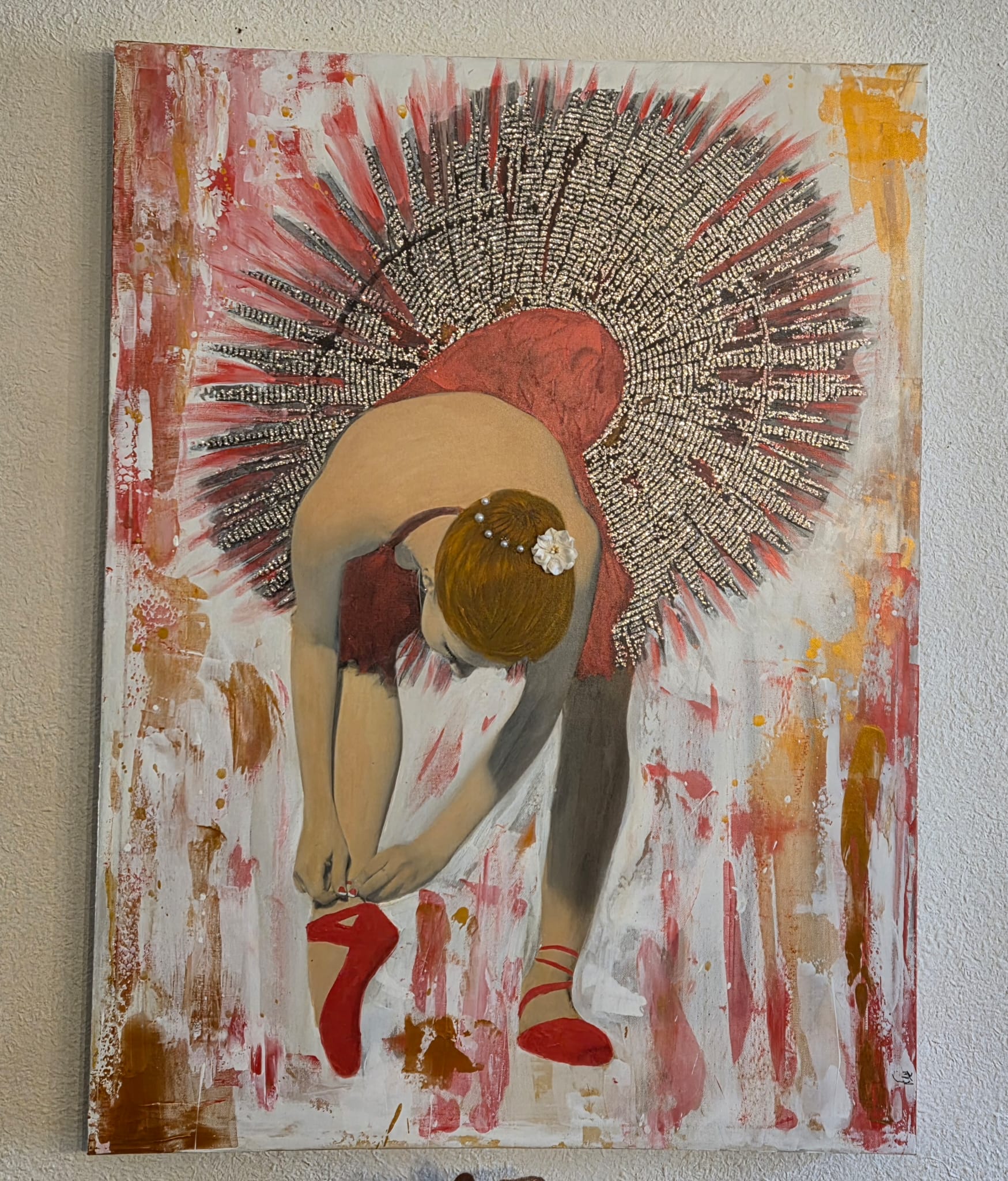 oeuvre peinte à la main - acrylique au couteau artiste Blois