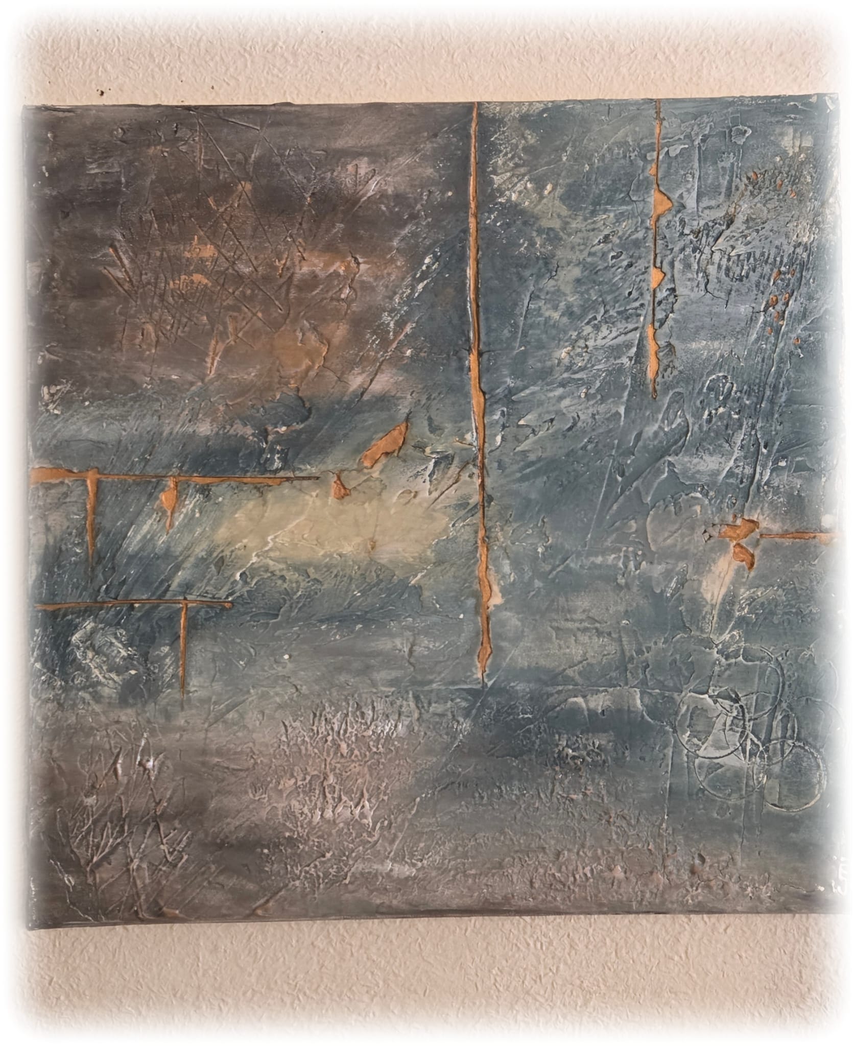 peinture fait main platre et acrylique - art-thérapeute et artiste